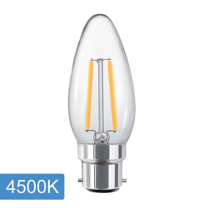 Vencha Lighting Candle C35 4w LED Filament - B22 - 4500K