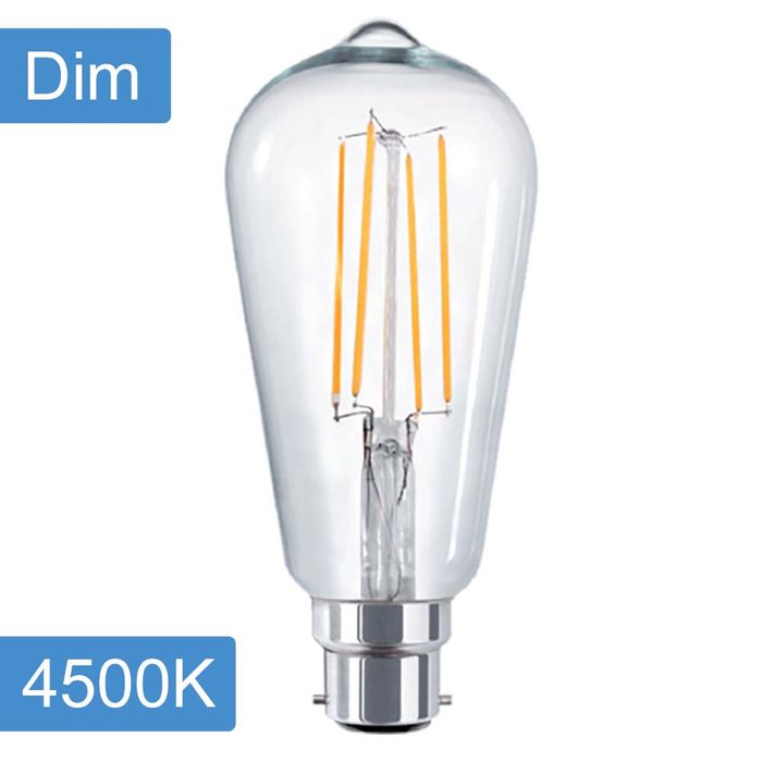Vencha Lighting Pear ST64 4w LED Filament - Dim - B22 - 4500K