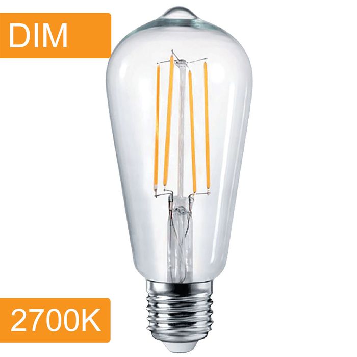 Vencha Lighting Pear ST64 4w LED Filament - Dim - E27 - 2700K