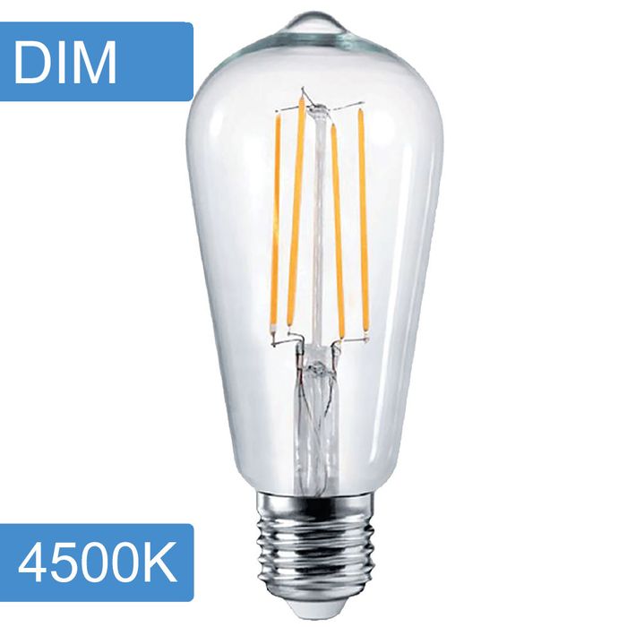 Vencha Lighting Pear ST64 4w LED Filament - Dim - E27 -4500K