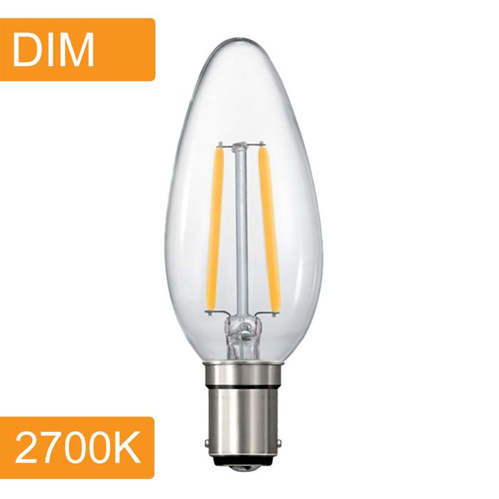 Vencha Lighting Candle C35 4w LED Filament - Dim - B15 - 2700K