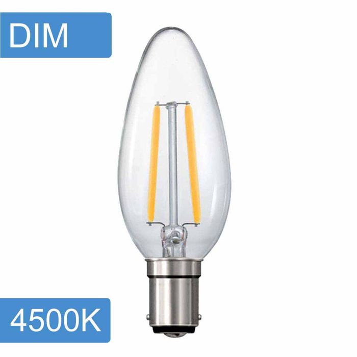 Vencha Lighting Candle C35 4w LED Filament - Dim - B15 - 4500K