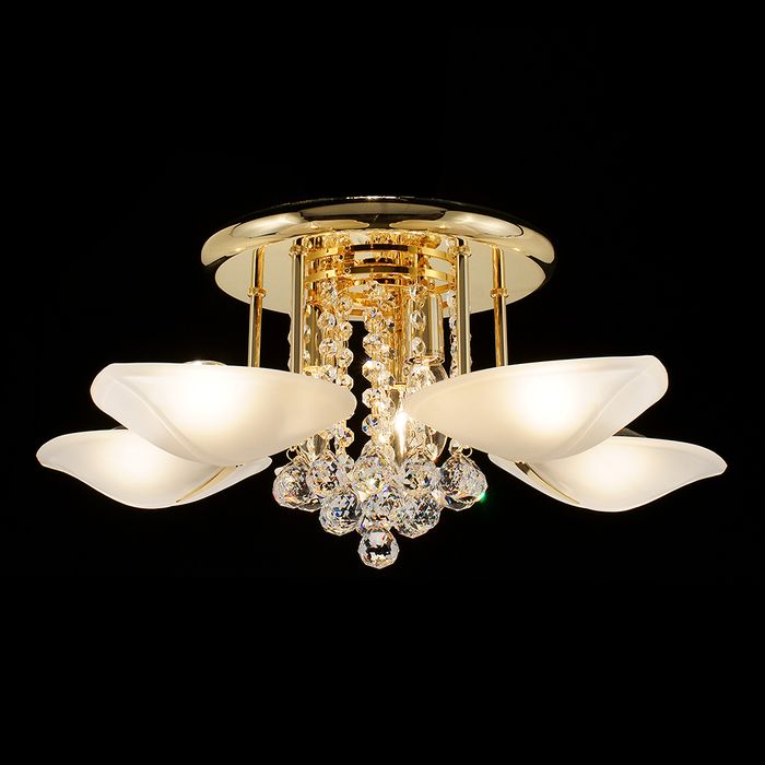 Vencha Lighting Asfour Crystal Close to Ceiling CTC Light - C-354-5+3L-GD