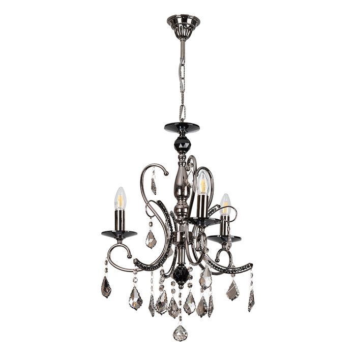 Vencha Lighting Asfour Crystal Chandelier - 2013-18"-3L-873-BK-CH