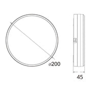 Vencha Lighting Hector-200 IP65 LED Ceiling Light - White