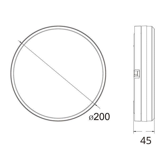 Vencha Lighting Hector-200 IP65 LED Ceiling Light - Black