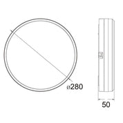 Vencha Lighting Hector-280 IP65 LED Ceiling Light - Black