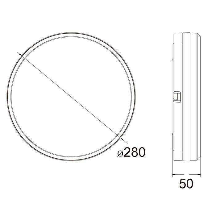 Vencha Lighting Hector-280 IP65 LED Ceiling Light - Gold