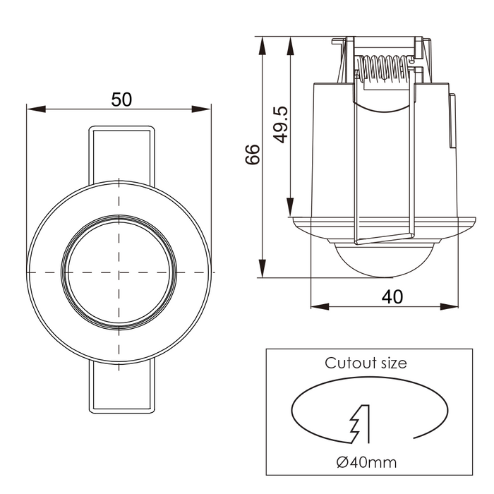 Vencha Lighting Hawk-360W Recessed Sensor - White
