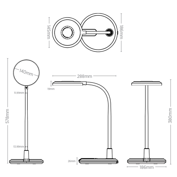 Vencha Lighting Brad 8w LED Desk Lamp - Silver