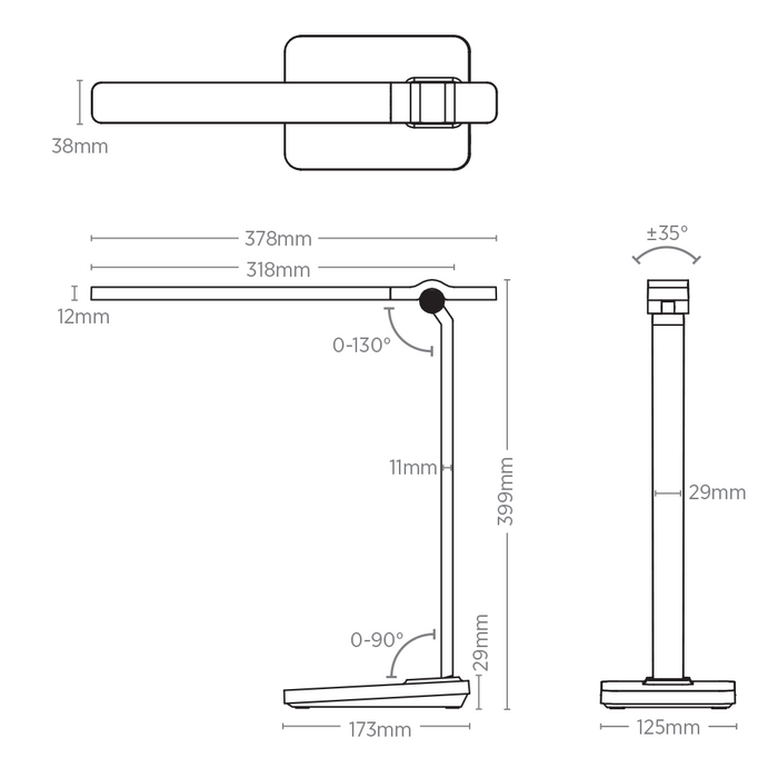 Vencha Lighting Bruce 10w LED Desk Lamp - Black