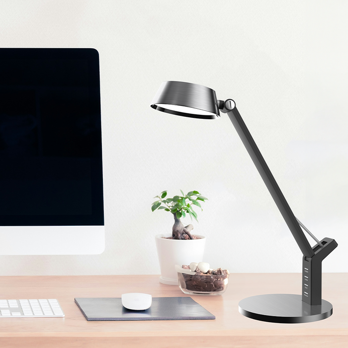 Vencha Lighting Hilda 8w LED Desk Lamp - Black-Nickel