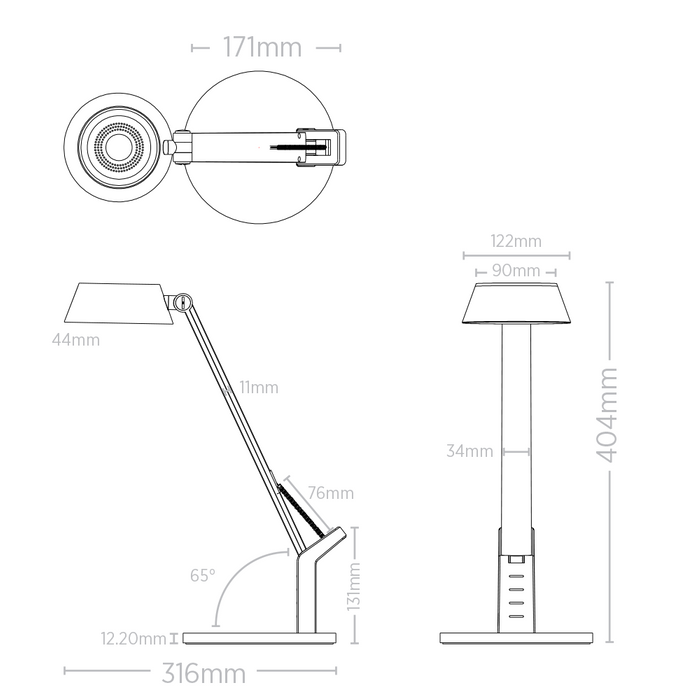 Vencha Lighting Hilda 8w LED Desk Lamp - Champagne-Gold