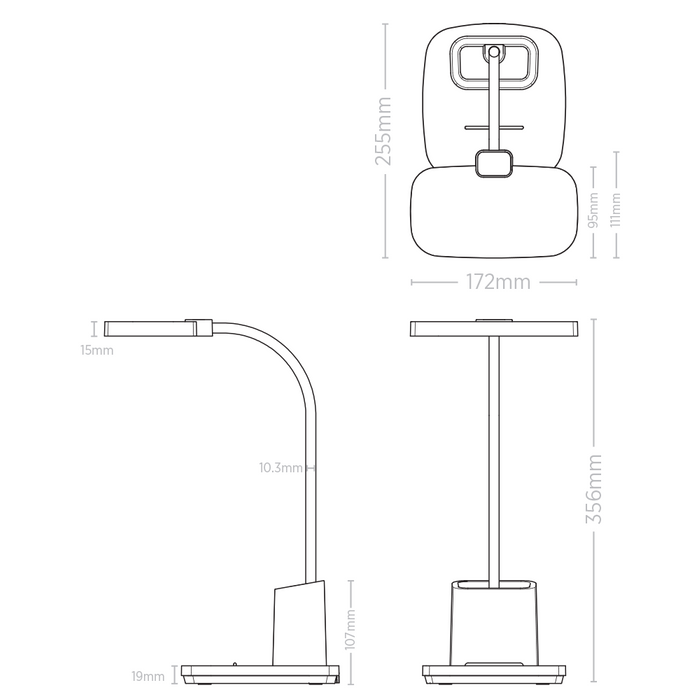 Vencha Lighting Penchi 10w LED Desk Lamp - White