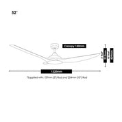 Vencha Lighting Raven RWS 52 DC Ceiling Fan - Walnut
