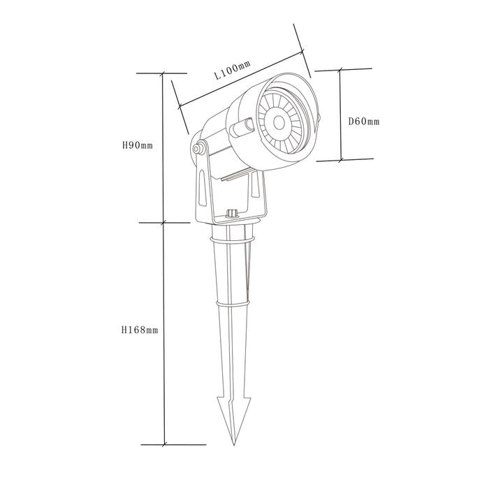 Vencha Lighting Thorn 12w Garden Spike - 3CCT
