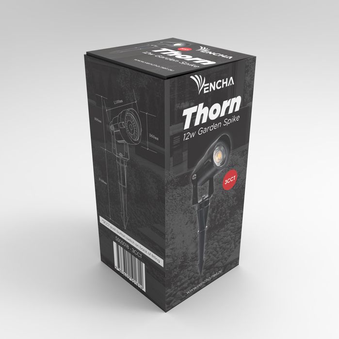 Vencha Lighting Thorn 12w Garden Spike - 3CCT