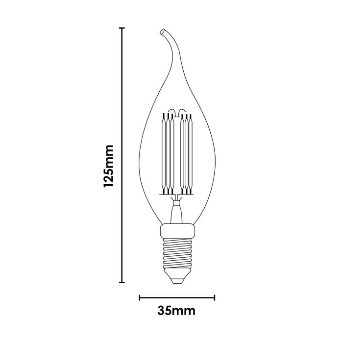 Vencha Lighting Flame Candle CA35 4w LED Filament - E14 - 2700K