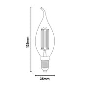 Vencha Lighting Flame Candle CA35 4w LED Filament - E14 - 4500K