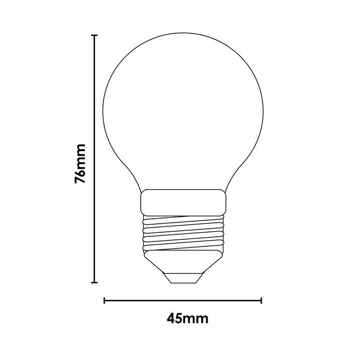 Vencha Lighting Fancy Round P45 4w LED Filament - Frost - Dim - E27 - 3000K