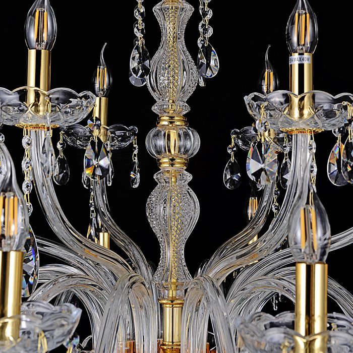 Vencha Lighting Bromley Crystal Chandelier  - 12-6 Light