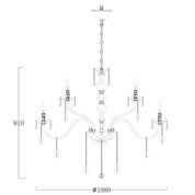 Vencha Lighting Bromley Crystal Chandelier  - 12-6 Light