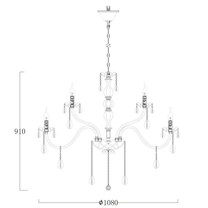 Vencha Lighting Bromley Crystal Chandelier  - 12-6 Light