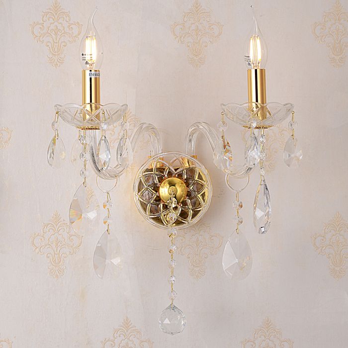 Vencha Lighting Bromley Crystal Wall Light - 2 Light
