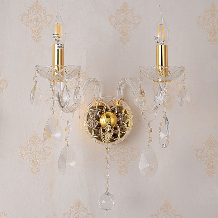 Vencha Lighting Bromley Crystal Wall Light - 2 Light