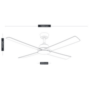 Vencha Lighting Bronco 52 DC Ceiling Fan - White