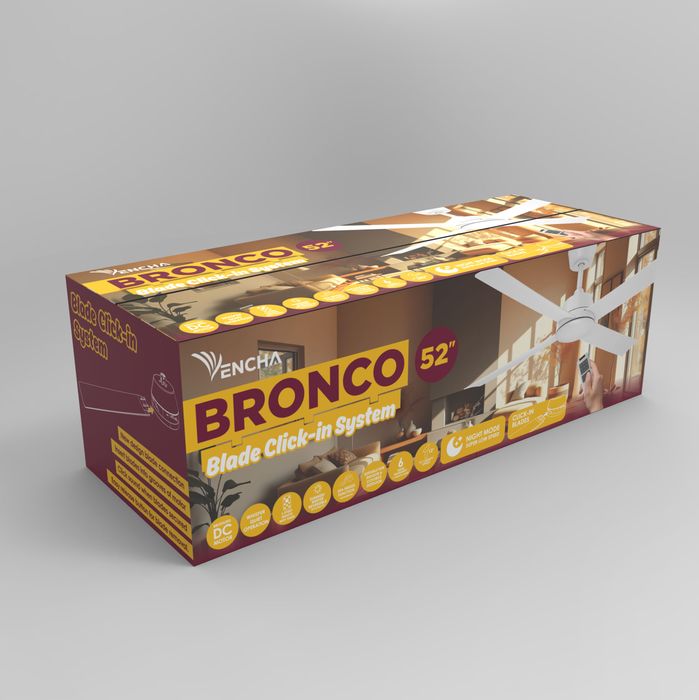 Vencha Lighting Bronco 52 DC Ceiling Fan - White
