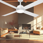 Vencha Lighting Bronco 52 DC Ceiling Fan - White with Light
