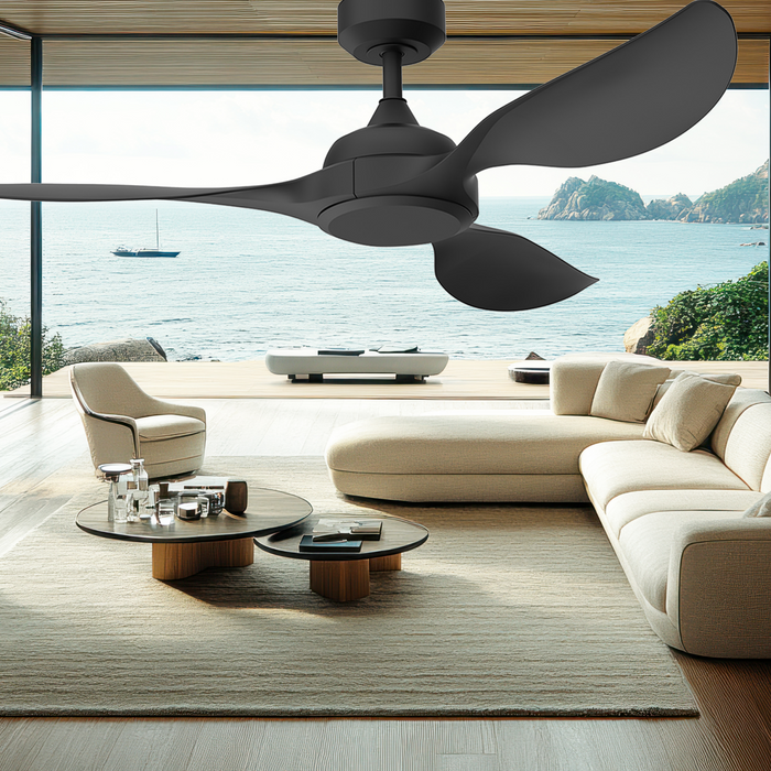Vencha Lighting Ranger RWS 52 DC Ceiling Fan - Black