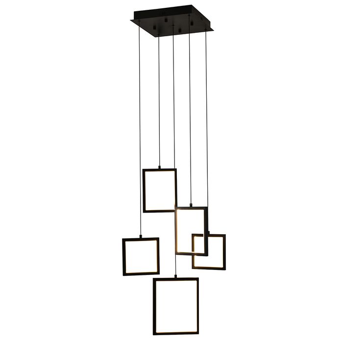 Vencha Lighting Dahli 5 Light LED Pendant - Black-3K