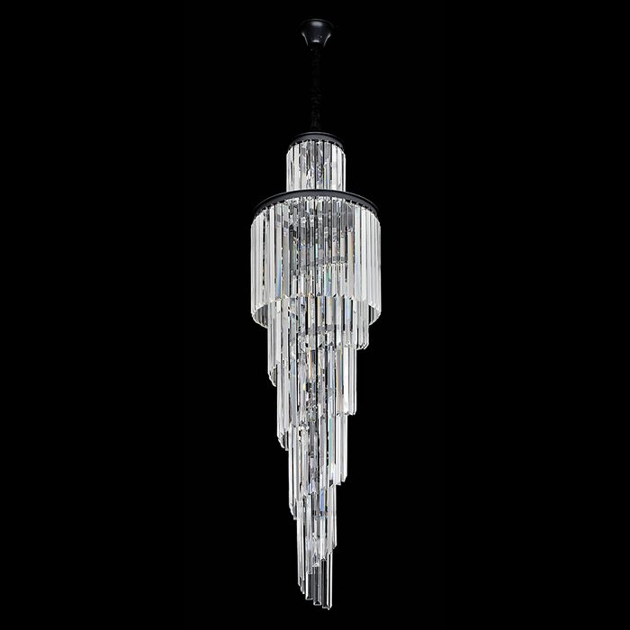Vencha Lighting Chanel-S-BK Spiral Chandelier - 400x1300