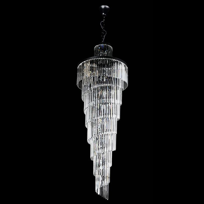 Vencha Lighting Chanel-L-BK Spiral Chandelier - 700x2000