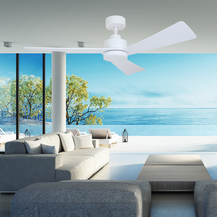 Vencha Lighting Bronte 52 DC Ceiling Fan - White with Light