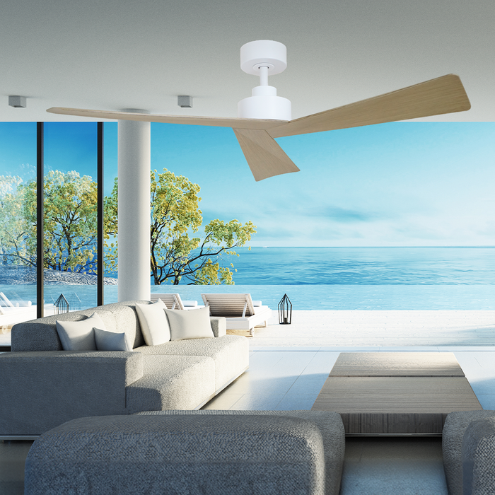 Vencha Lighting Bronte 52 DC Ceiling Fan - White-Oak