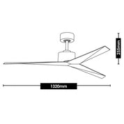 Vencha Lighting Bronte 52 DC Ceiling Fan - White-Oak