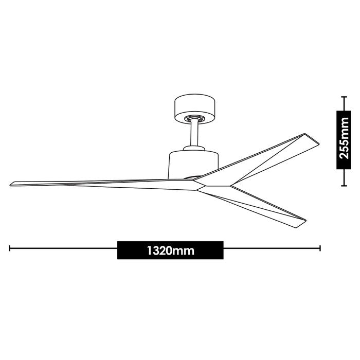 Vencha Lighting Bronte 52 DC Ceiling Fan - White-Oak