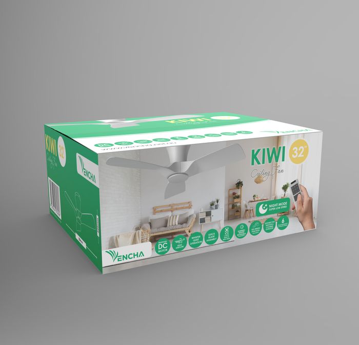 Vencha Lighting Kiwi 32 Ceiling Fan - with Light - White