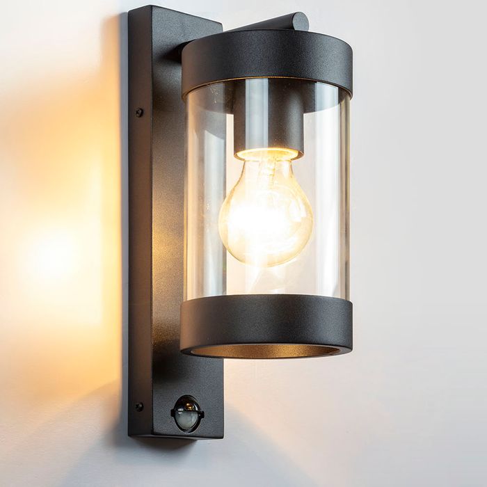 Vencha Lighting Frenchy Wall Light - Black with Sensor