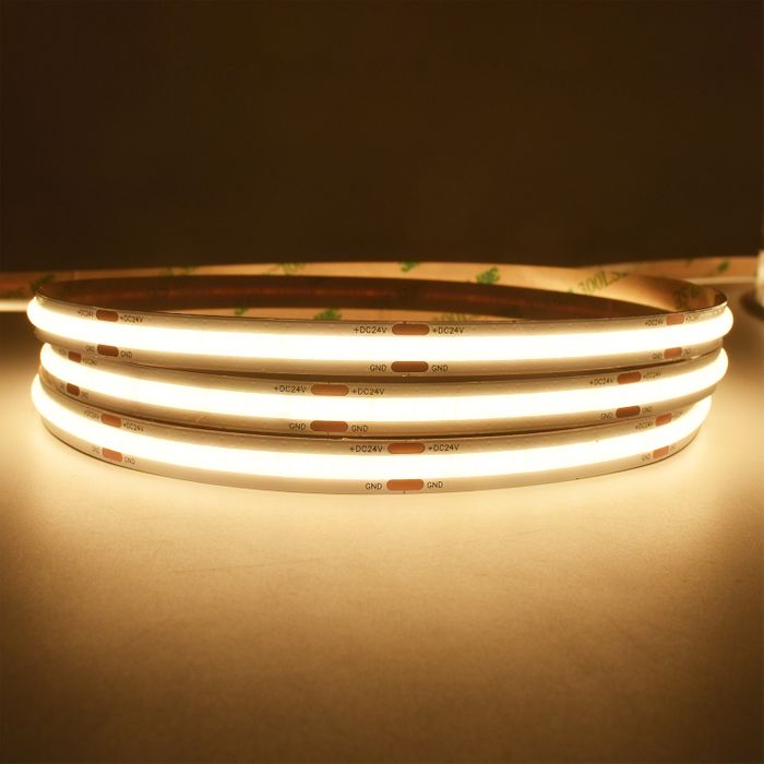 Vencha Lighting 8w White CSP LED Strip Light - 24v - IP20 - 1m - 3000K