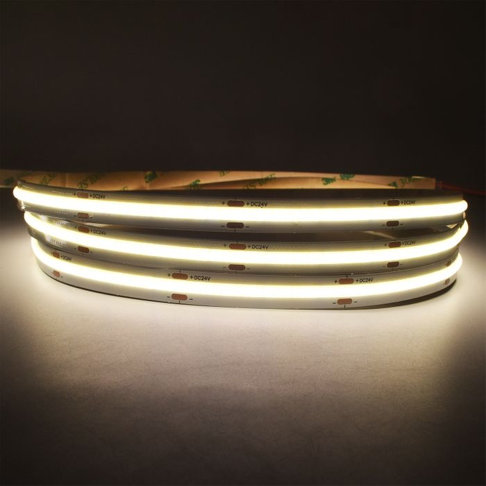 Vencha Lighting 10w COB Long Run LED Strip Light - 24v - IP20 - 1m - 4000K