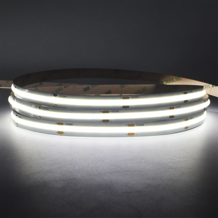Vencha Lighting 10w COB Long Run LED Strip Light - 24v - IP20 - 1m - 6000K