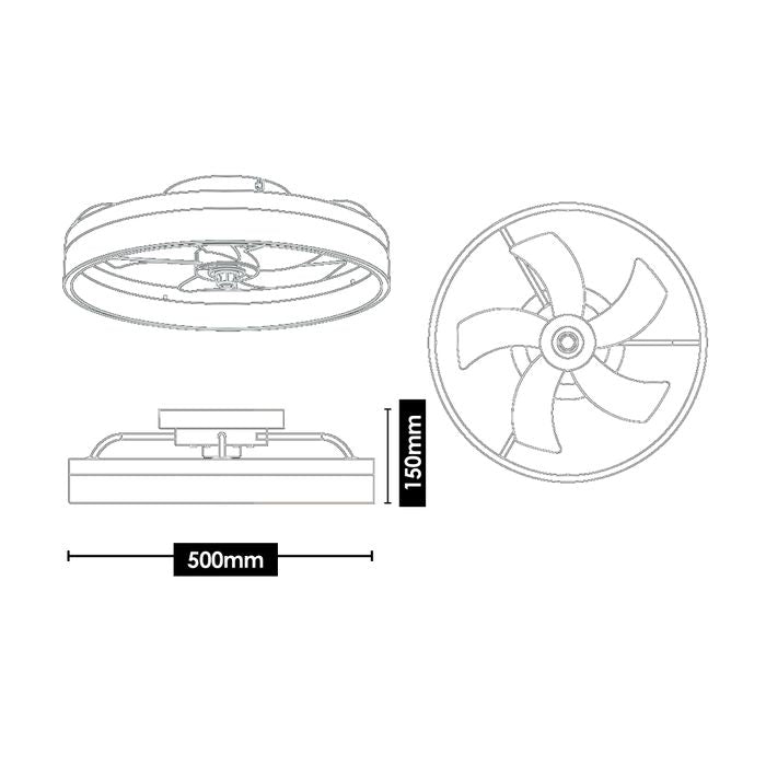 Vencha Lighting Tron Light Fan - White