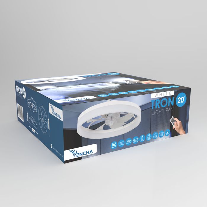 Vencha Lighting Tron Light Fan - White