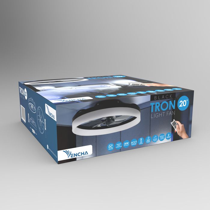 Vencha Lighting Tron Light Fan - Black