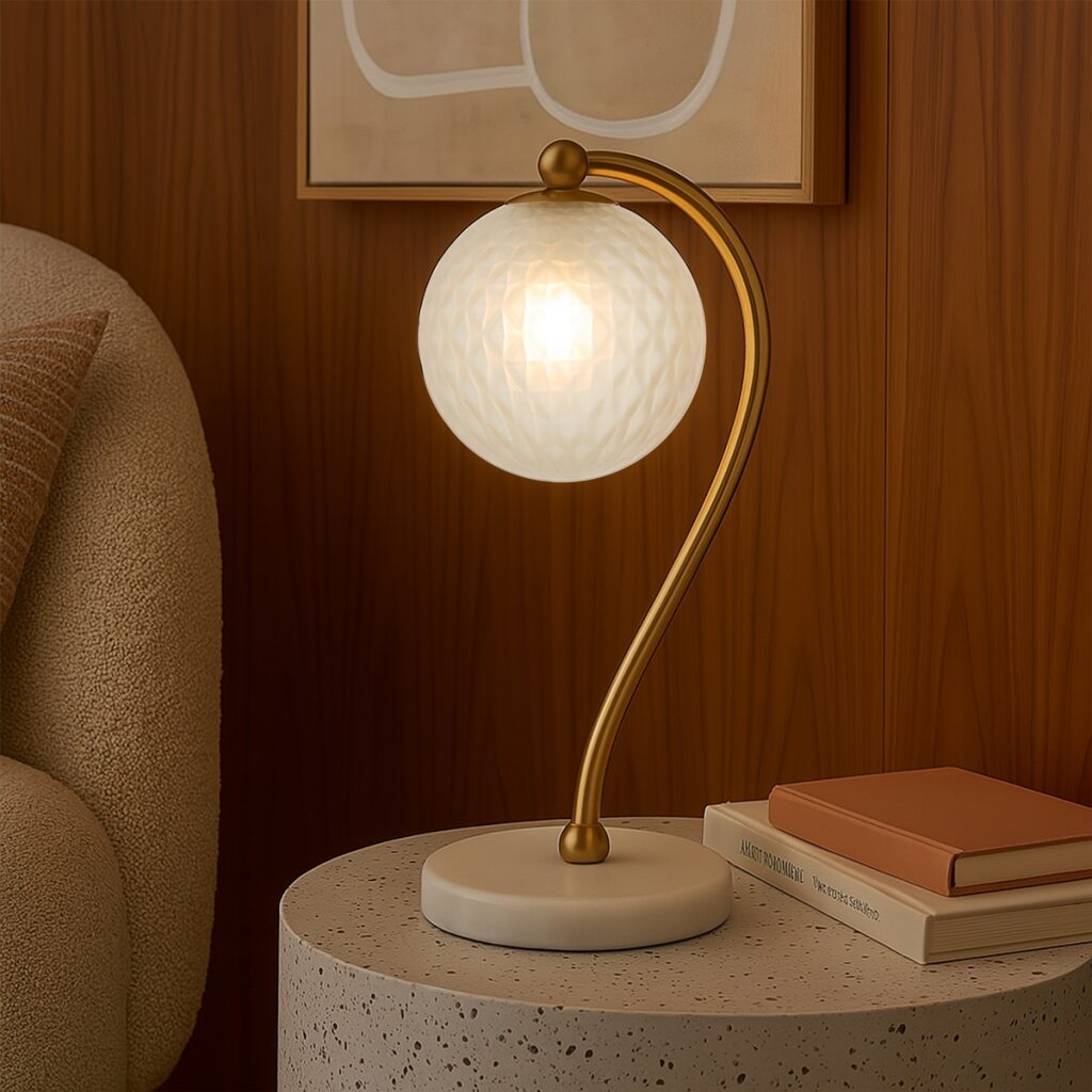 FELTON TABLE LAMP WHITE MARBLE