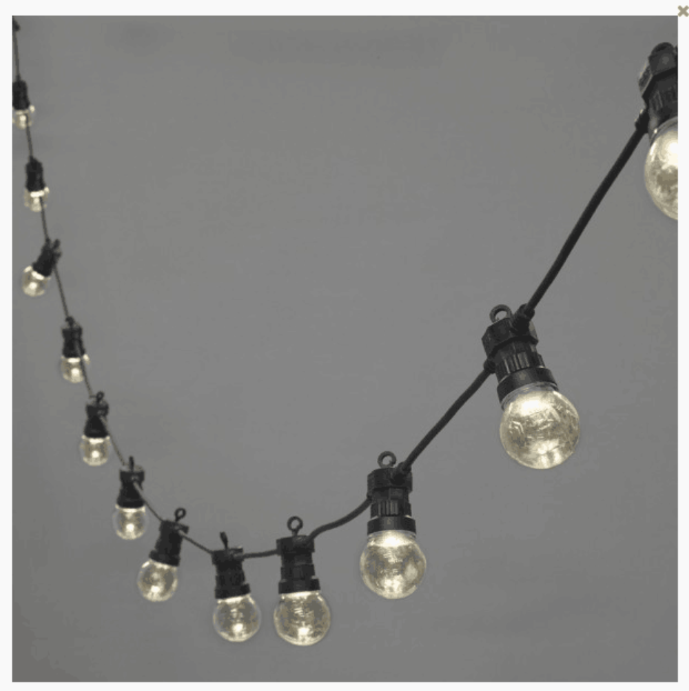 LED Festoon 20 Lights Black Clear